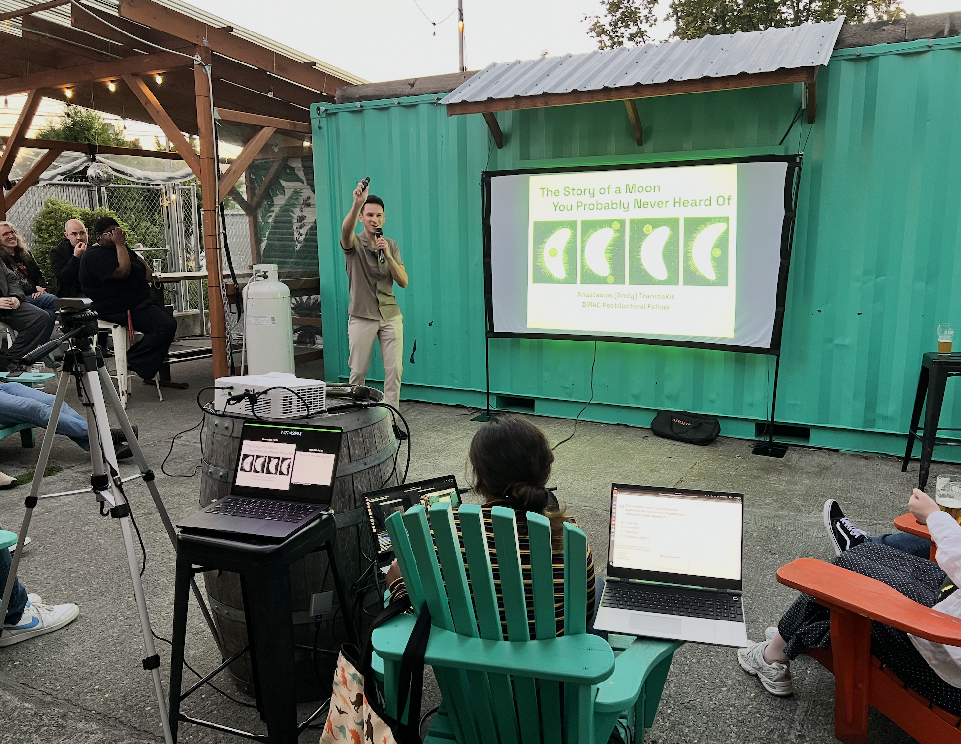 Andy giving an Astronomy on Tap talk